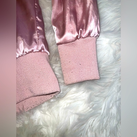 Pink Satin Bomber Rose Gold Zipper Charlotte Russe - Picture 6 of 9